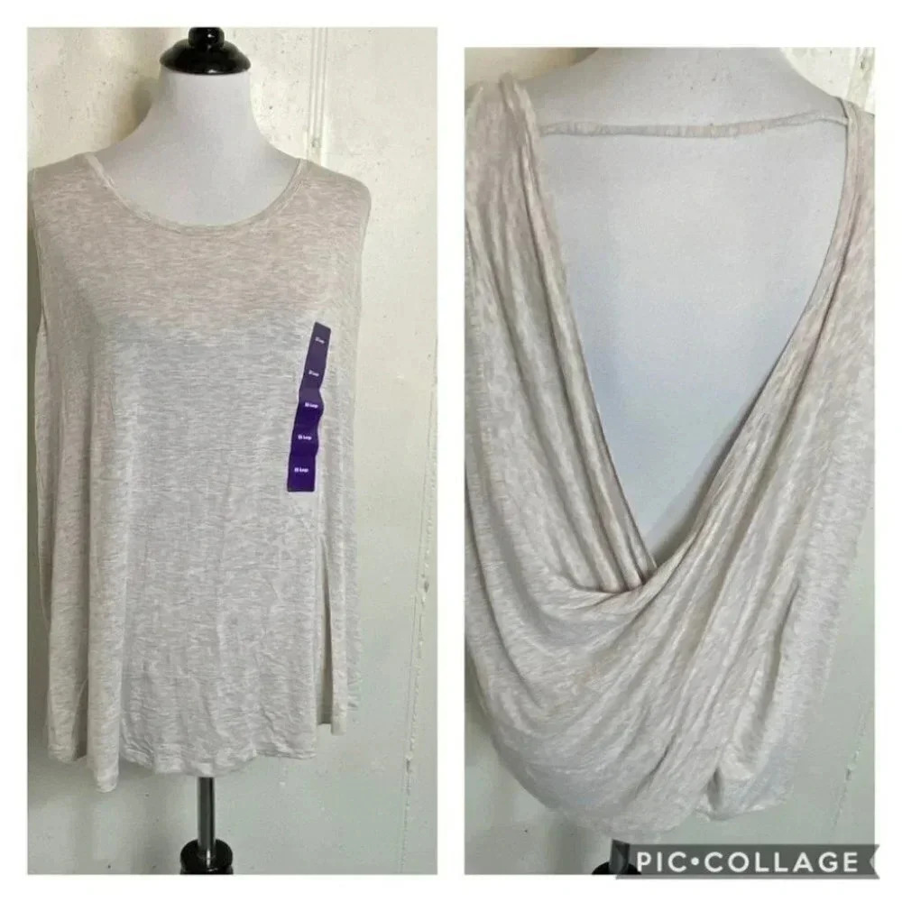 Active Life XXL plus-size oatmeal cross-cross back sleeveless top